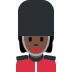 💂🏿‍♀️ woman guard: dark skin tone display on Twitter